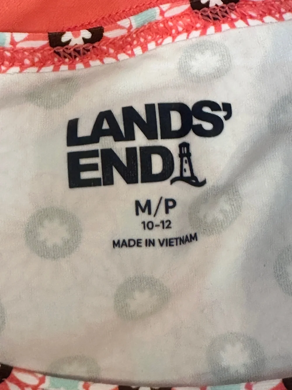 Lands' End Coral and Light Pink A-Line Skirt